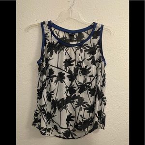 Torrid black and white tank with blue trim